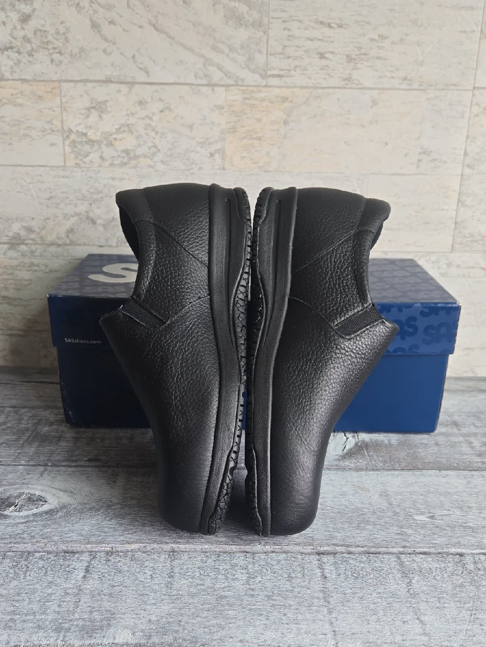 NWT SAS Patriot SR Black Slip Resistant Slide On Loafers SIZE 6.5 In Box - Picture 7 of 11